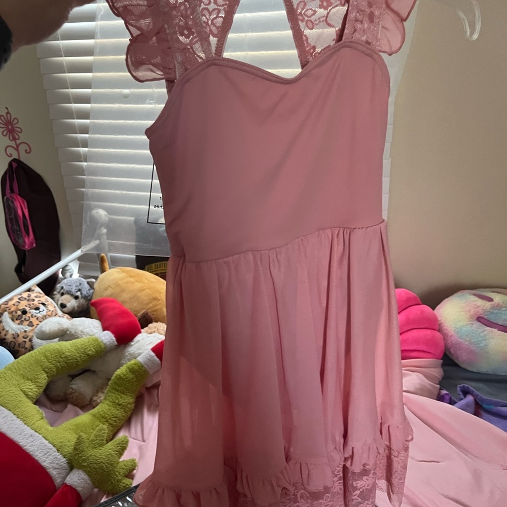 Pink Lace Sleeveless Dress